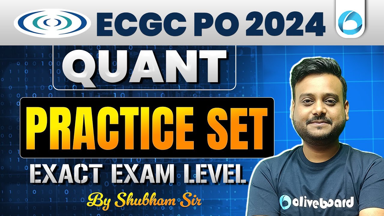 ECGC PO Quant Practice Set 2024 | ECGC PO Quant | By Shubham Masuraha Sir