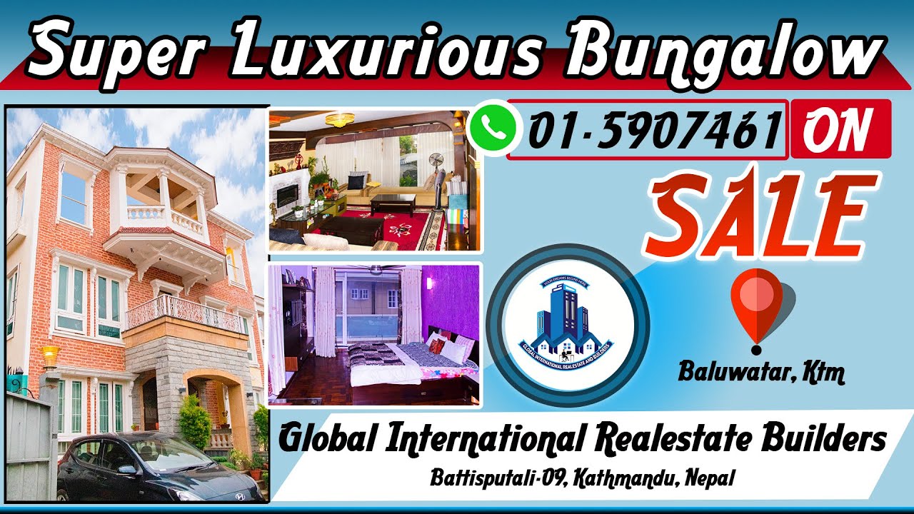 Luxurious Bungalow For Sale In VVIP Residential Area Baluwatar, Kathmandu