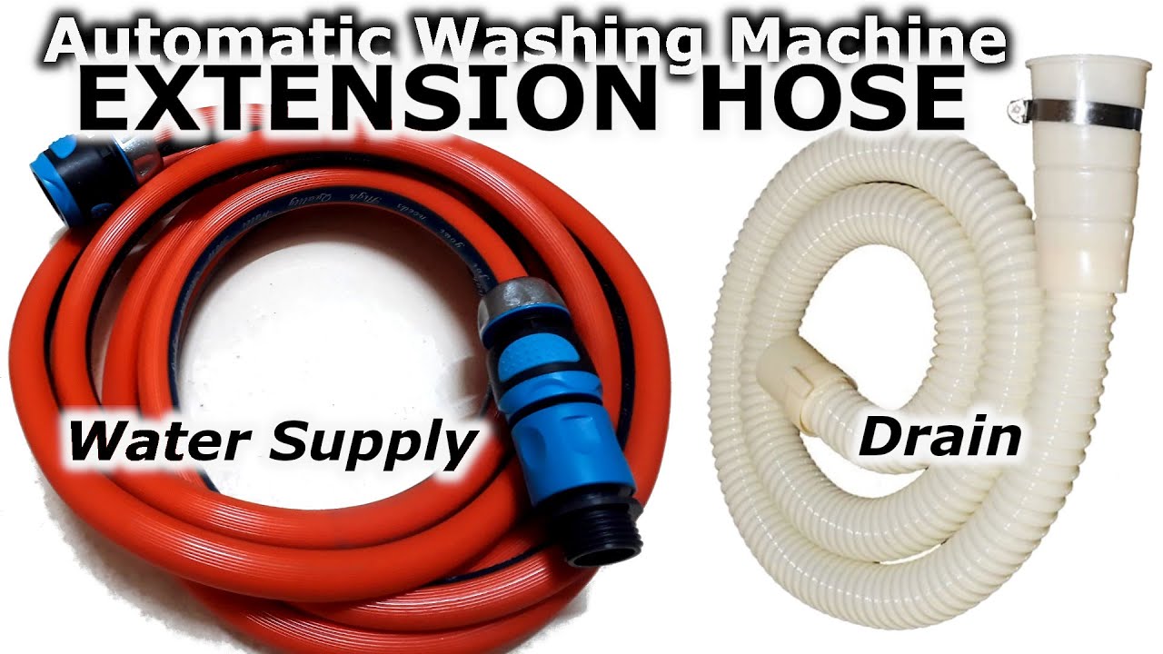 Water Supply Inlet + Drain Extension Hose Panasonic Fully Automatic Washing Machine Adaptor Demo