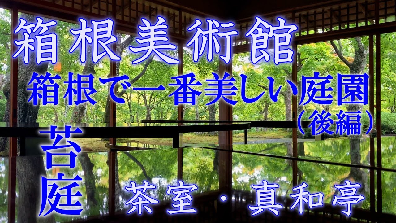 箱根 強羅・箱根美術館：苔庭・茶室 真和亭・富士見亭。観光名所、人気スポット。紅葉の始まる初秋。もみじと苔がおりなす箱根で一番、有名で美しい庭園。神奈川・箱根町・強羅 / Hakone Museum