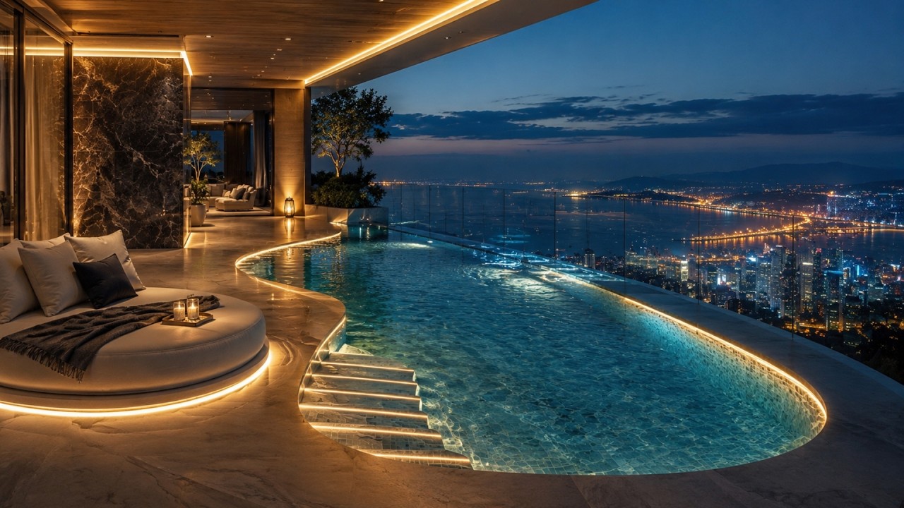 Luxury Rooftop Lounge Music 2026 | City Night Ambience & Poolside Vibes