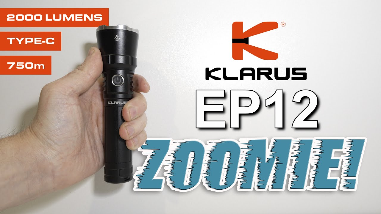 KLARUS EP12 - 2000 lumens zoomable flashlight - round hotspot! - Type-C charging - 21700 battery
