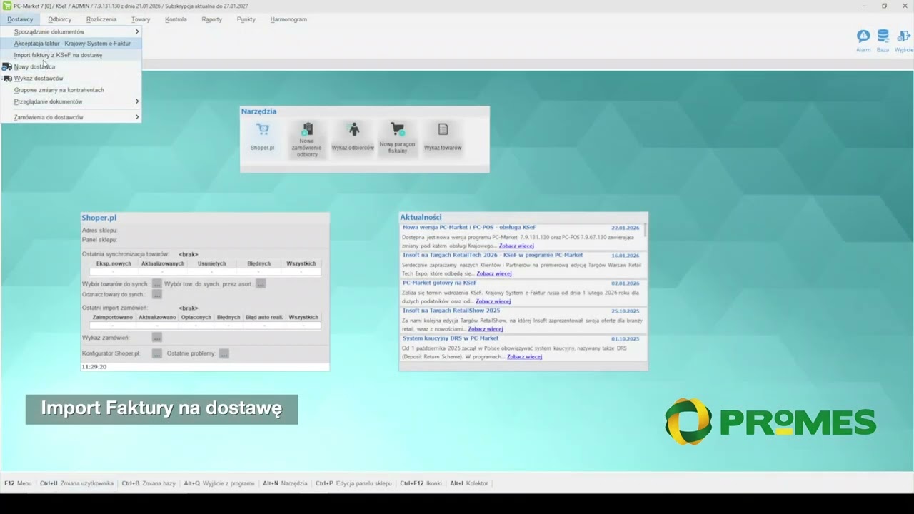 Ksef Pc-Market Insoft przyjęcie dostawy