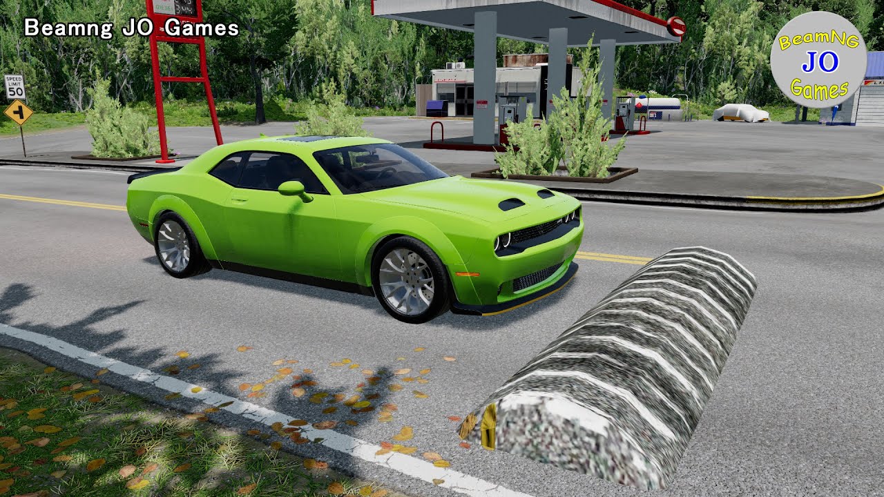 Cars vs Massive Speed Bumps # 213– BeamNG JO Games