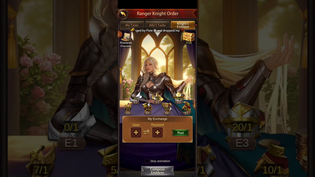 Evony changes in daily activities 