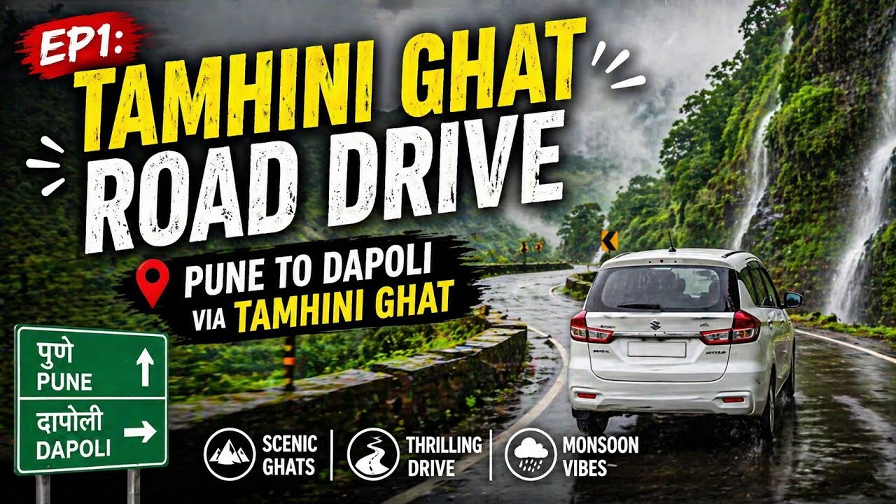EP1: ताम्हिणी घाटात लोकं असं का करतात | Tamhini Ghat Road Drive | Pune to Dapoli via Tamhini Ghat