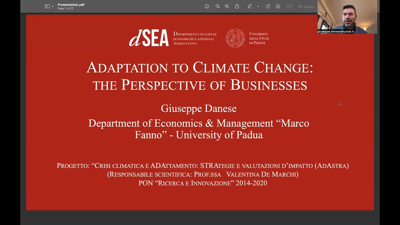 Climate Change Adaptation Strategies: The Perspective of Businesses