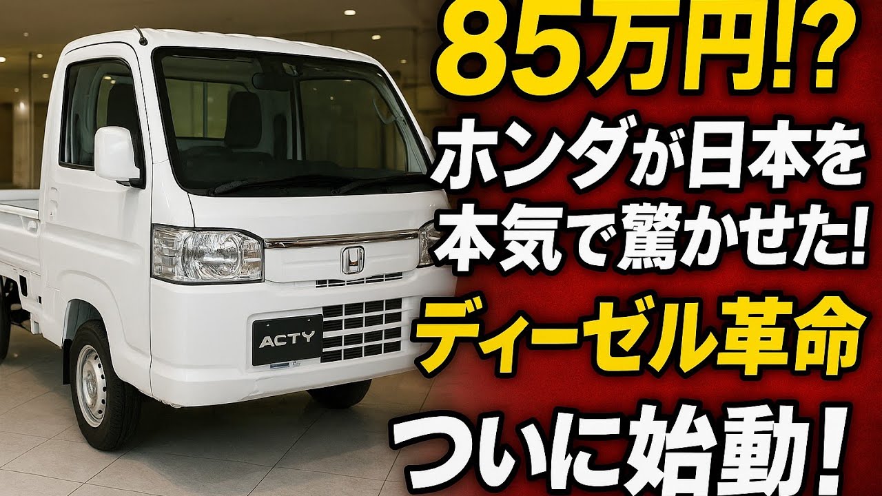 😱 「ホンダが日本を驚かせた！新型アクティ2026、まさかの85万円ディーゼル革命！」