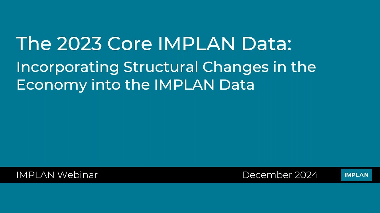 IMPLAN's 2023 Data Release Webinar - IMPLAN Webinars