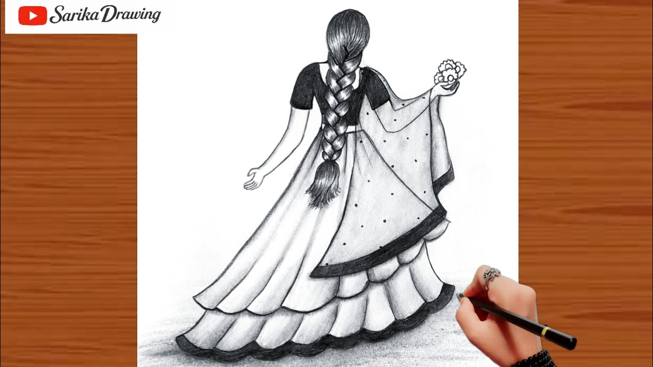 Pencil shading drawing easy girl || How to draw a beautiful girl realistic