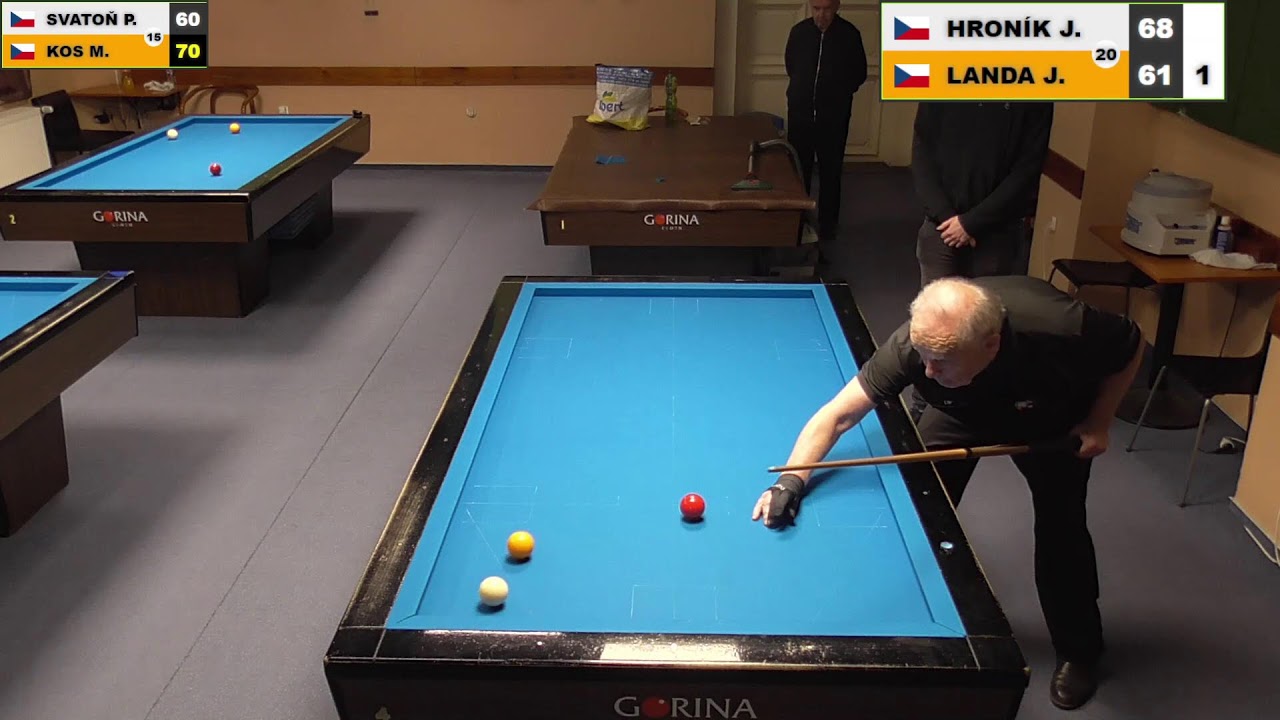 Czech league | 1-cushion | 1st class | 10th round | Josef Landa v Jaroslav Hroník