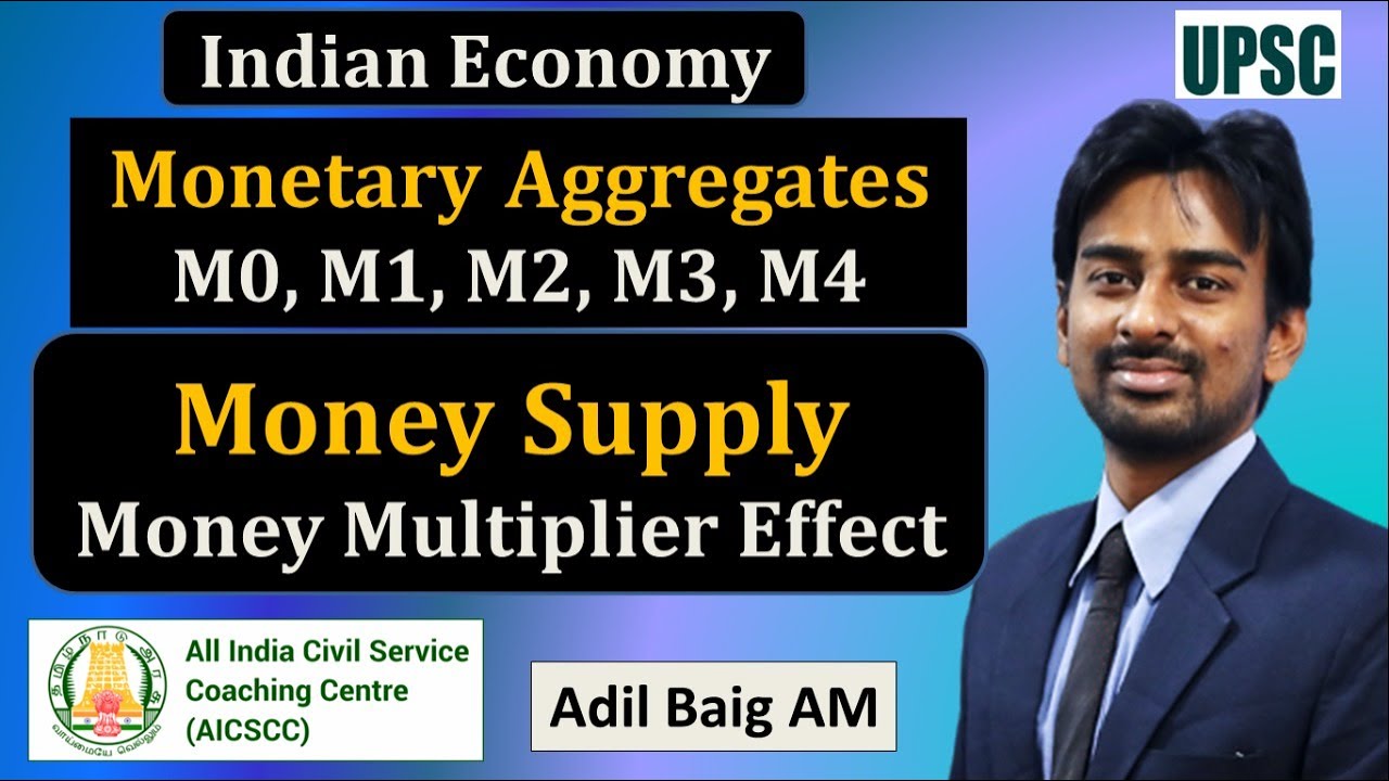 Monetary Aggregates M0, M1, M2, M3 & Money Multiplier | Indian Economy | UPSC Prelims | Adil Baig