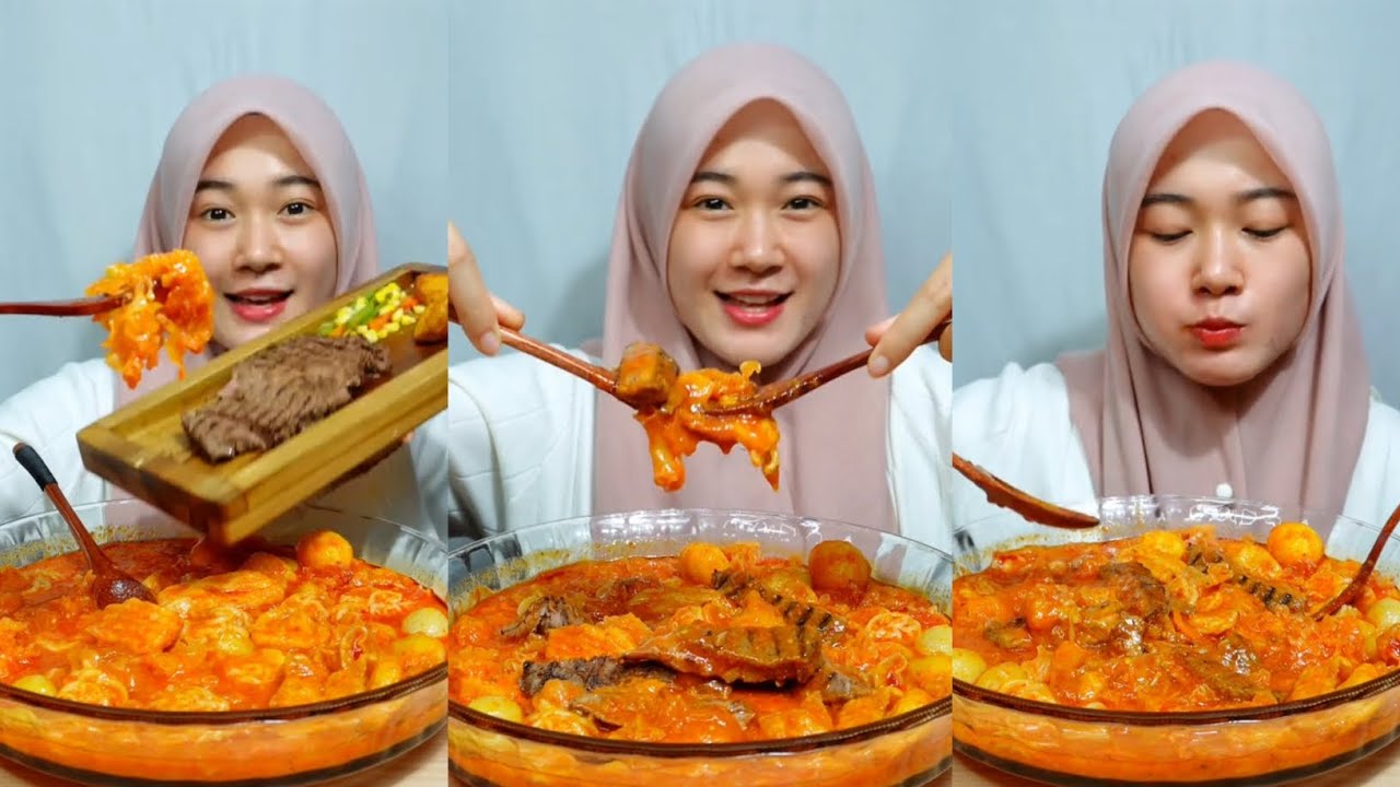 Kompilasi video tiktok ini cia | makan steak seblak enak @youtubeinicia #viral #mukbang #ytshorts