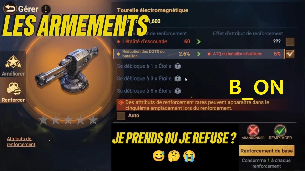 Défi de renforcement d’armes 