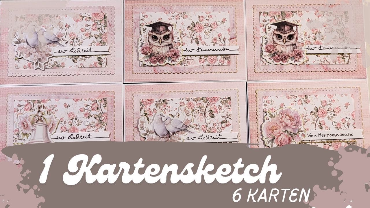 6 Karten 1 Kartensketch | Basten mit Action Papier | #craftsensations