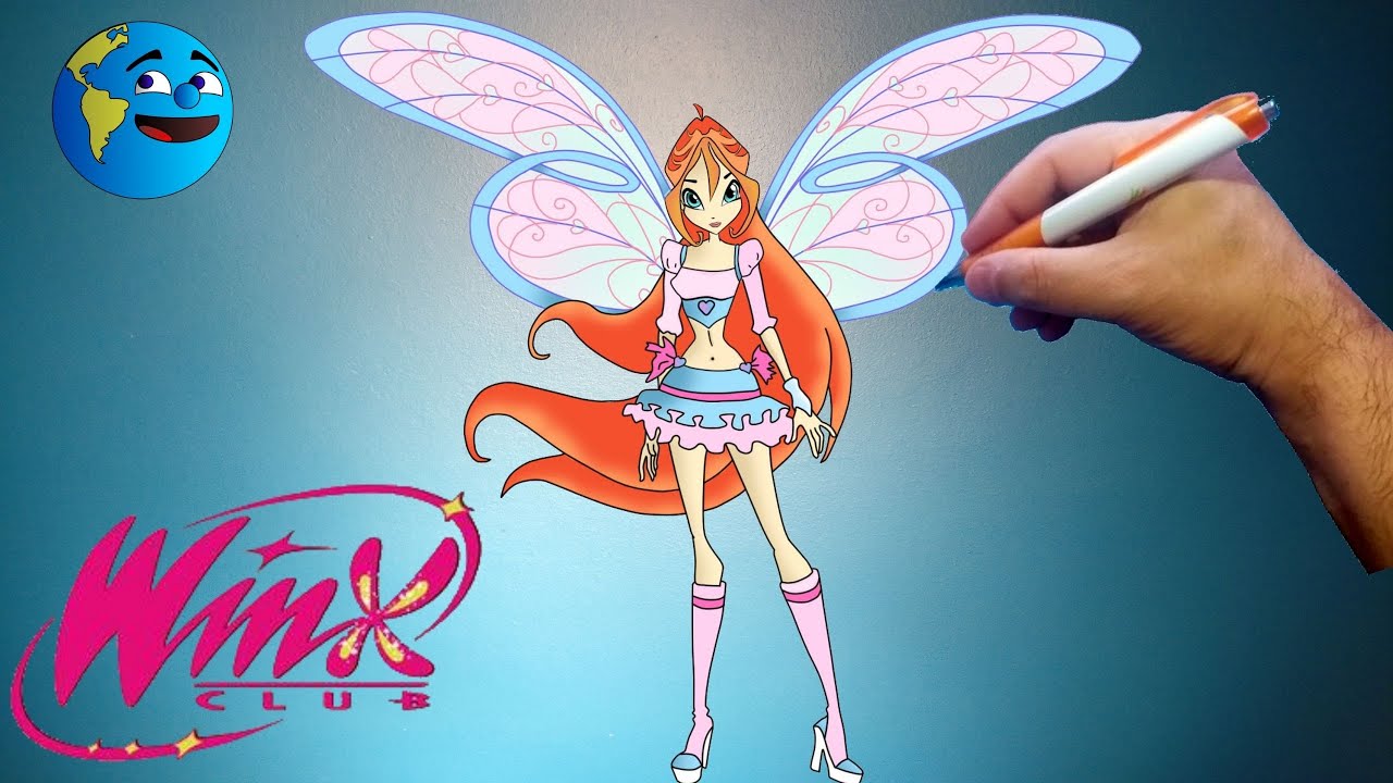 Como desenhar a Bloom de Winx Club - How to draw Bloom - Cómo dibujar Bloom Winx Passo a passo fácil