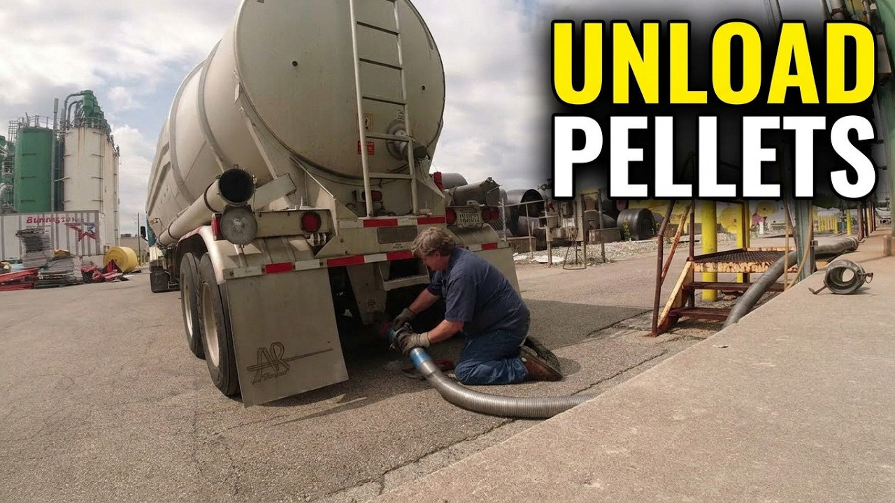 How to unload a pneumatic trailer with plastic pellets. Also know as a dry bulk tanker