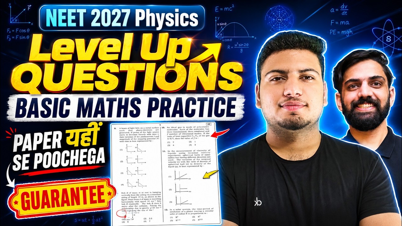 NEET 2027 Physics Basic Maths MCQs | NEET 2027 Physics Practice Questions