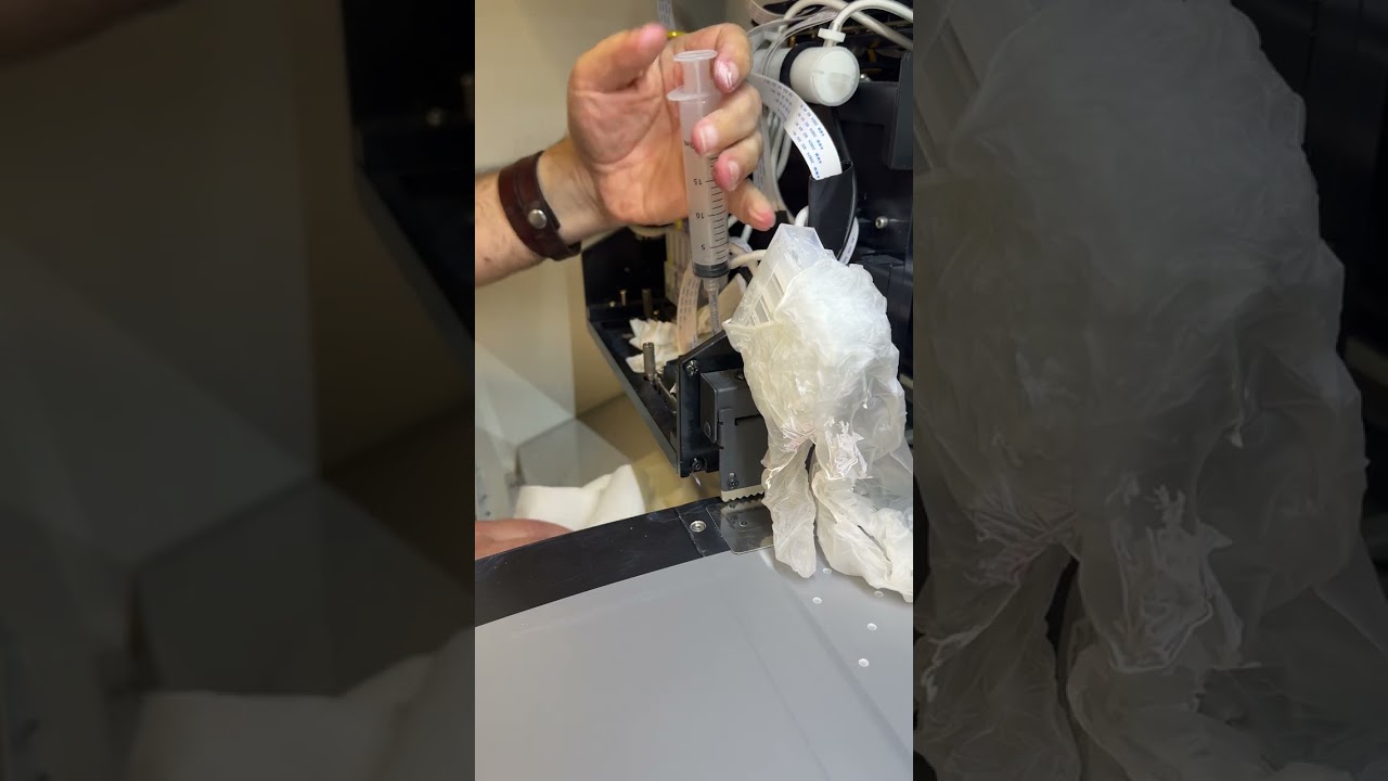 Flushing a DTF printhead #dtfprinting #dtftransfers