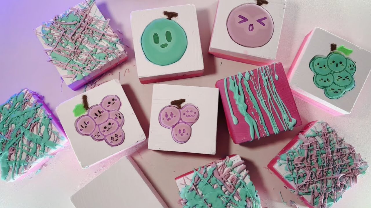 ASMR🍇Grape~Do you like purplr or green?😋 | Gym Chalk Crush | Sleep Aid | Oddly Satisfying |