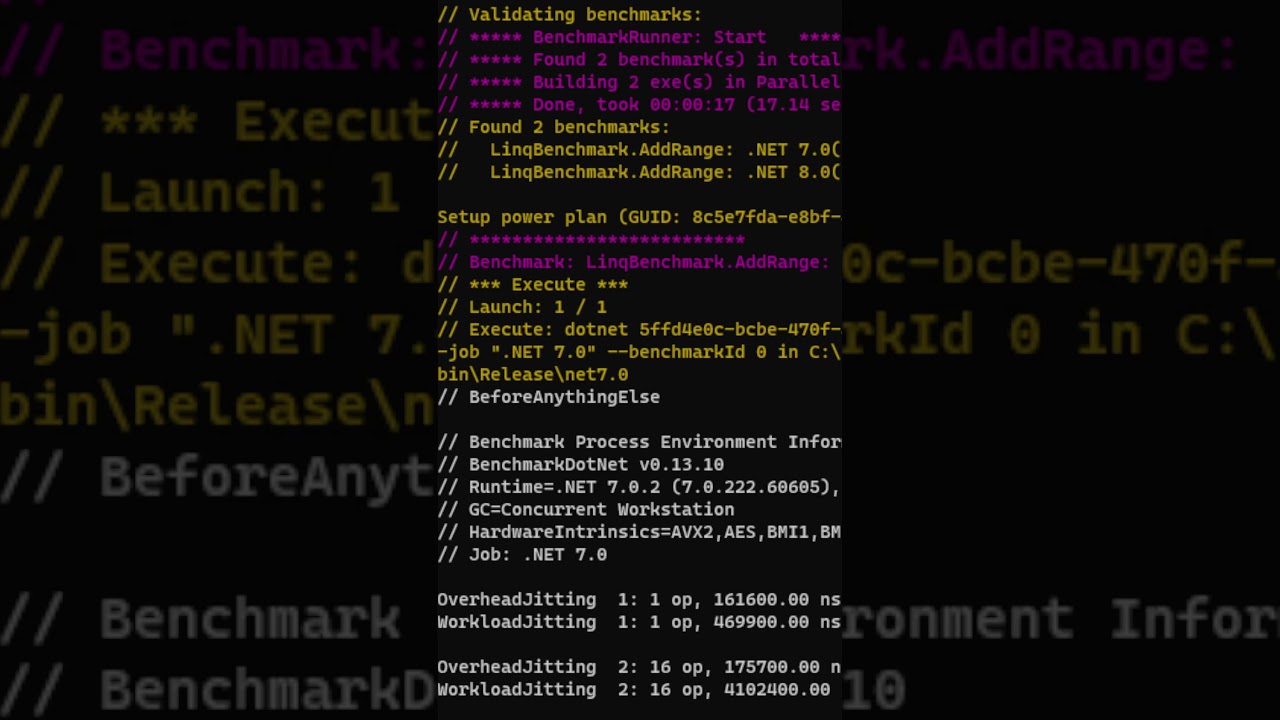 .NET 7 vs .NET 8 : LINQ AddRange Benchmark #csharp