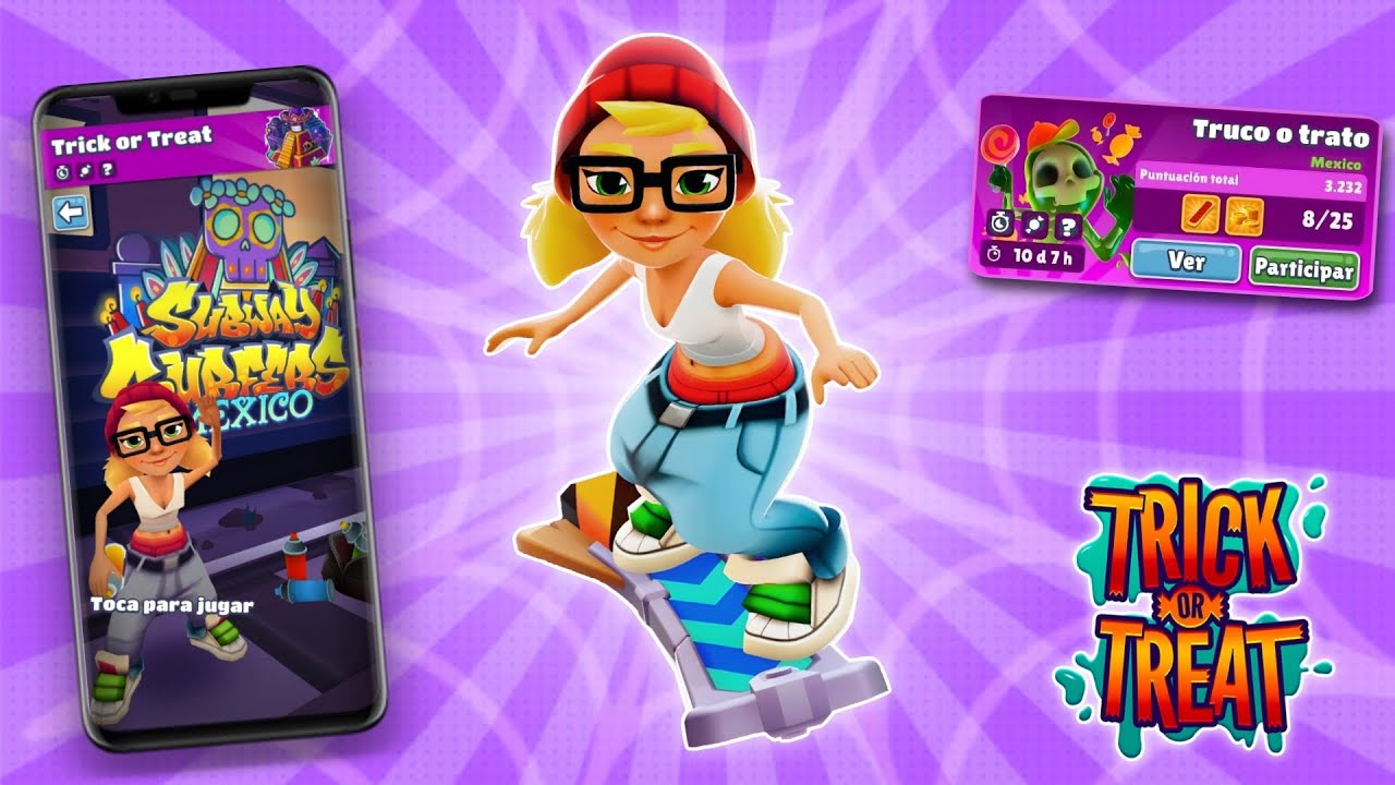 🍬 Subway Surfers Halloween Challenge: Trick or Treat in Mexico with Tricky!