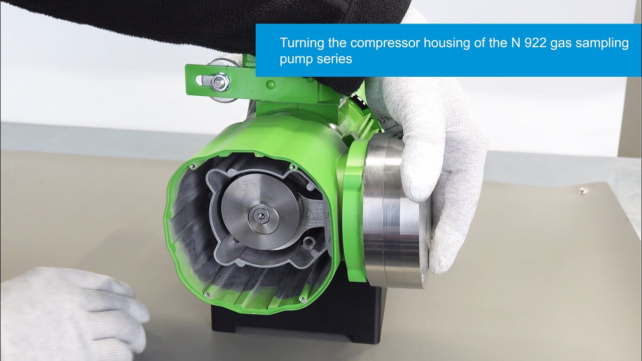 Turning the Compressor Housing of the N 922 Gas Sampling Pump Series
