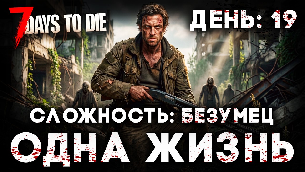 ОДНА ЖИЗНЬ! СЛОЖНОСТЬ: БЕЗУМЕЦ | ПОПЫТКА №2 | ДЕНЬ: 19 | 7 Days To Die #7daystodie #выживание