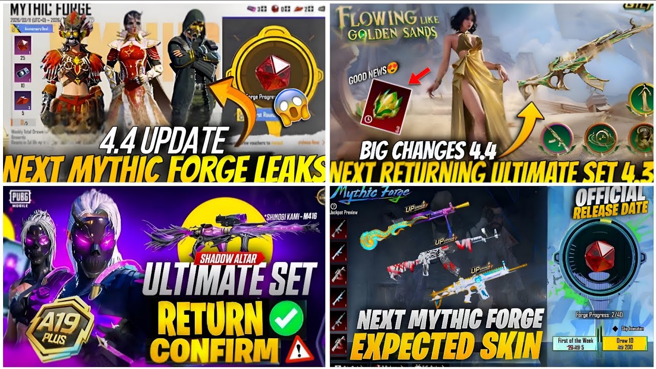 🔴NEXT MYTHIC FORGE BGMI 4.4 LEAKS😍| NEXT ULTIMATE SET BGMI 4.4😱| SHINOBI KAMI RETURNING ULTIMATE SET