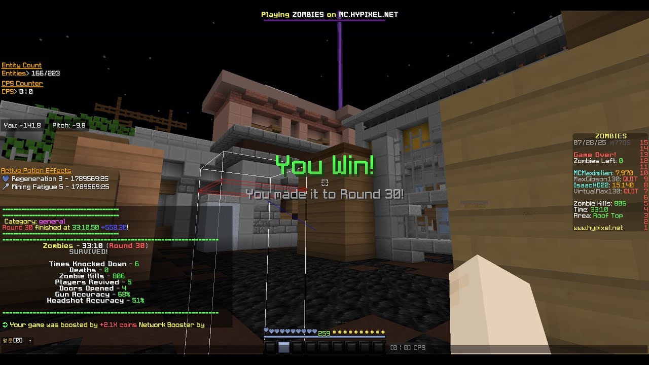 Hypixel Zombies: Dead End Normal Duo POC WIN