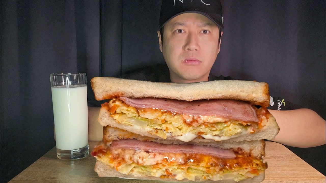 Famous Korean Street Toast mukbang | Sweet, Savory & Buttery