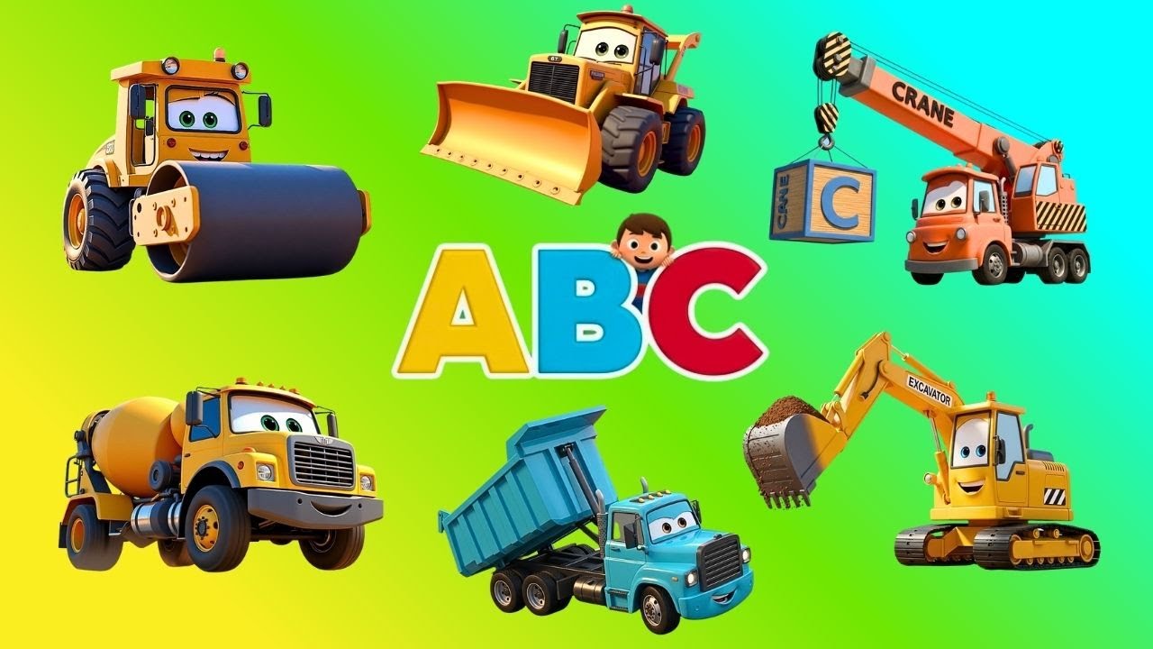 ABC Trucks! Learn the Alphabet with 3D Construction Vehicles | A to Z Fun for Kids