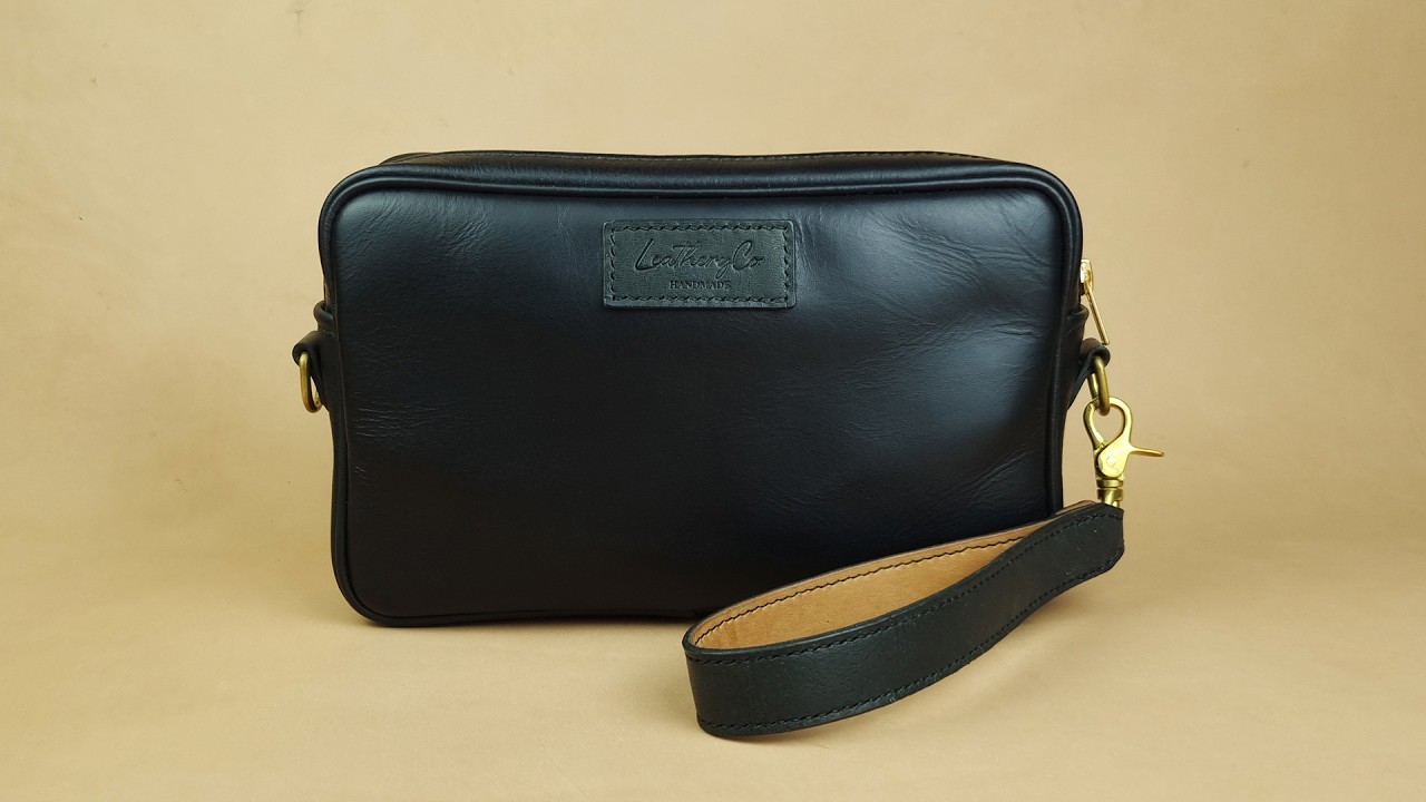 Making HANDMADE Men Leather Clutch Bag | FREE PATTERN Leather Craft
