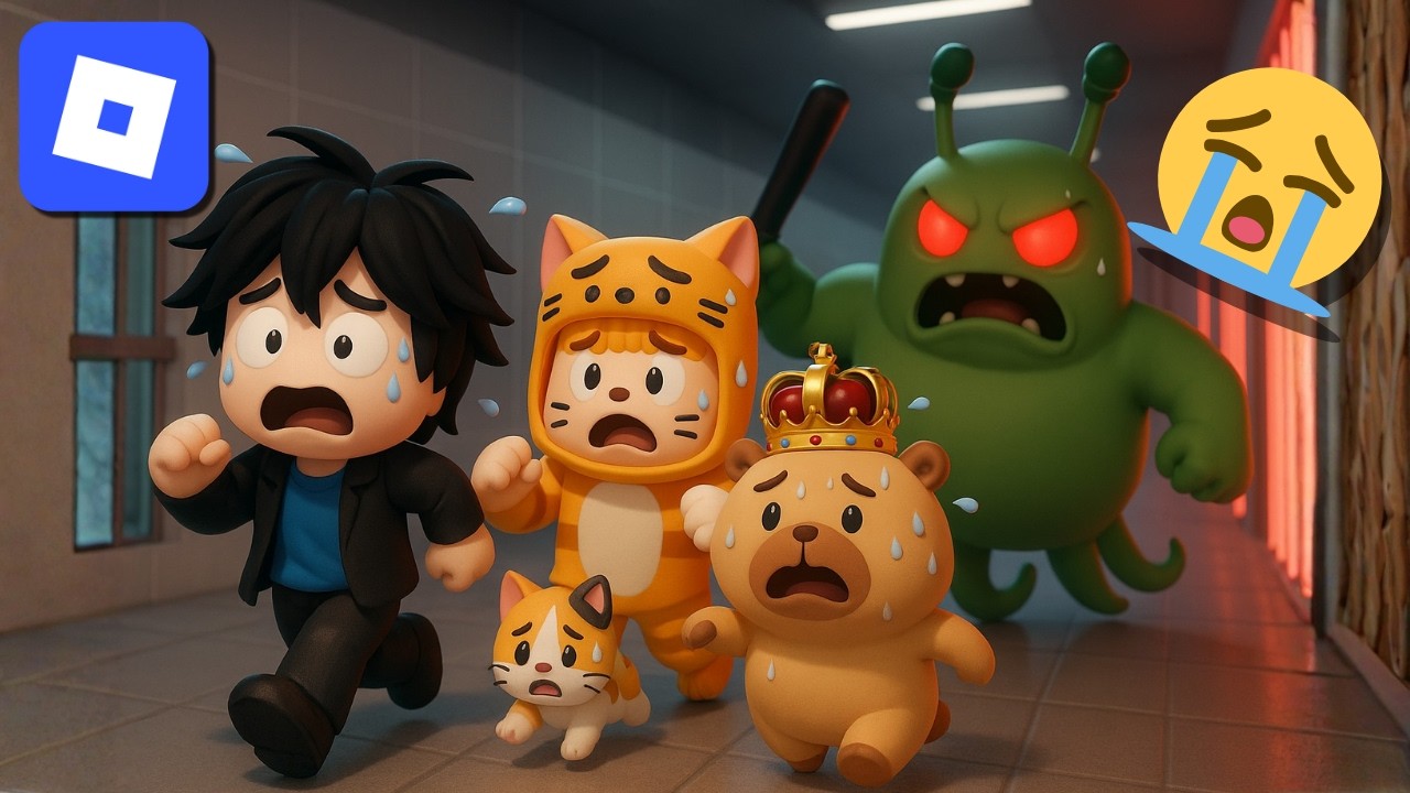 KAMI BERTIGA HARUS KABUR DARI PENJARA ALIEN BASE😭Barry's Prison Run - Roblox