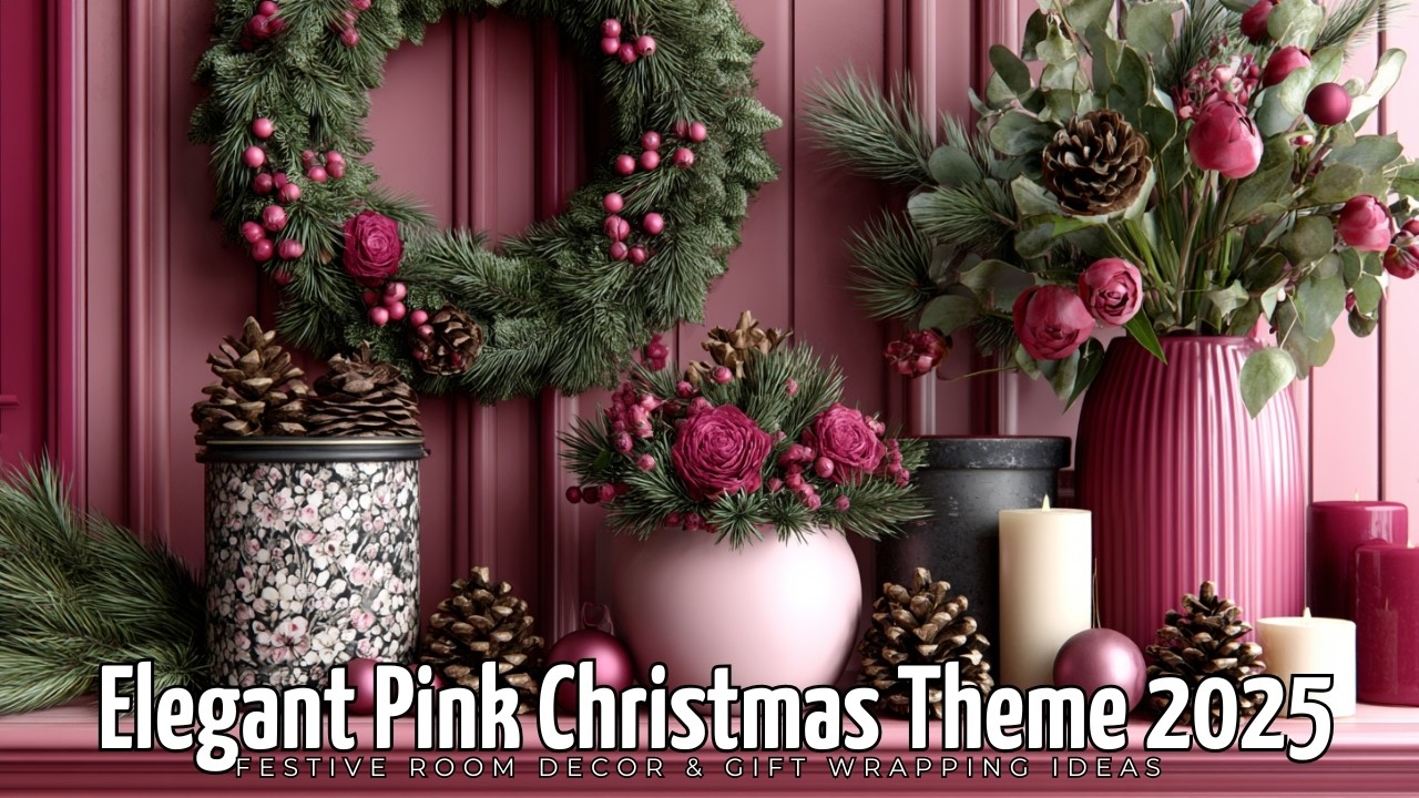 Elegant Pink Christmas Theme 2025 Festive Room Decor & Gift Wrapping Ideas
