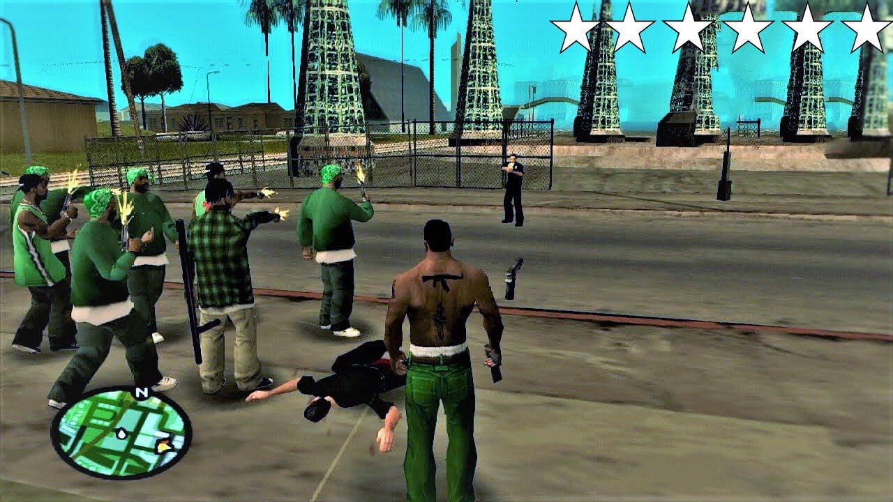 GTA San Andreas - Riots In Los Santos & CJ's 6 STAR COP BATTLE (GTA SA Funny Moments)