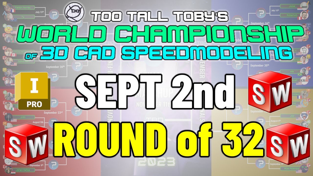 Sept 2nd - WORLD CHAMPIONSHIP of 3D CAD SPEEDMODELING - Autodesk Inventor, SolidWorks