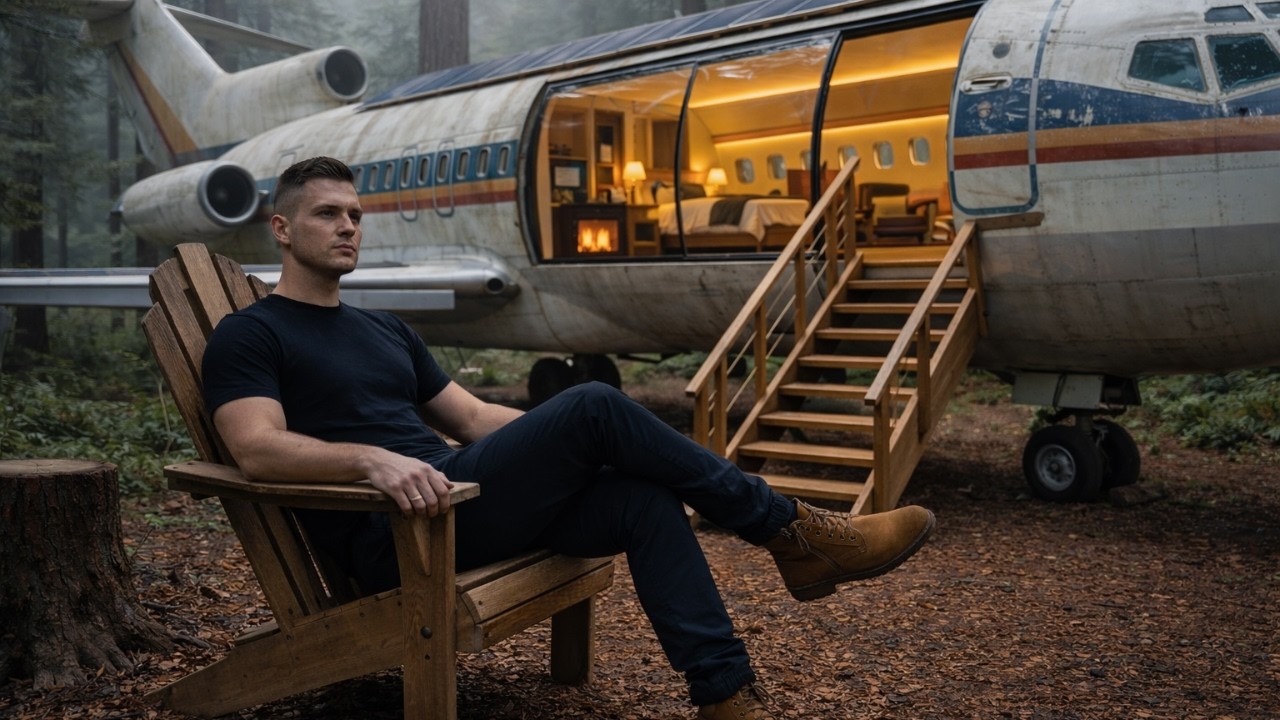 I Built an Off-Grid Home Inside an Abandoned Airplane | Solo Build