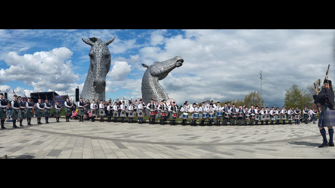 Pipe Bands at Falkirk Kelpies 10th Anniversary