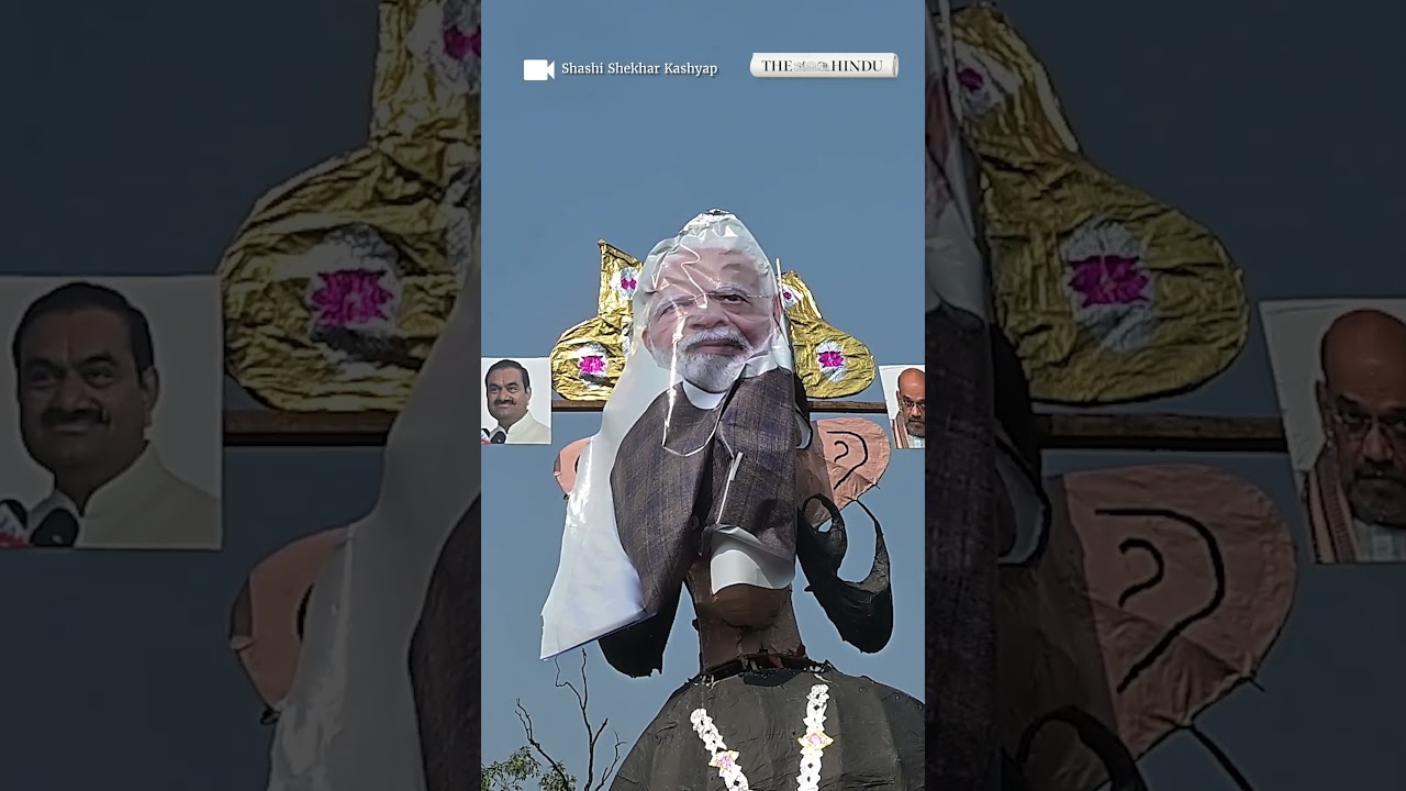 Protesters burn Ravana effigy with PM Modi&rsquo;s face, demand CEC&rsquo;s resignation