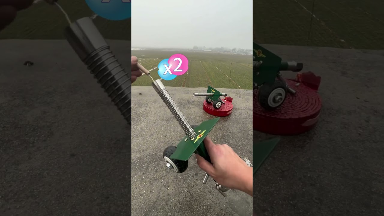 Mini Cannon Triple Shot is 🆒 #firearms #shorts #artillery #giftforhim