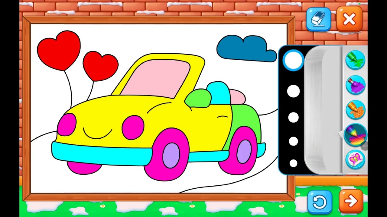 Coloring a Cute Convertible Car 🚘💛 | Learn Colors for Kids | Fun Vehicle Coloring | Tiny Color Tales