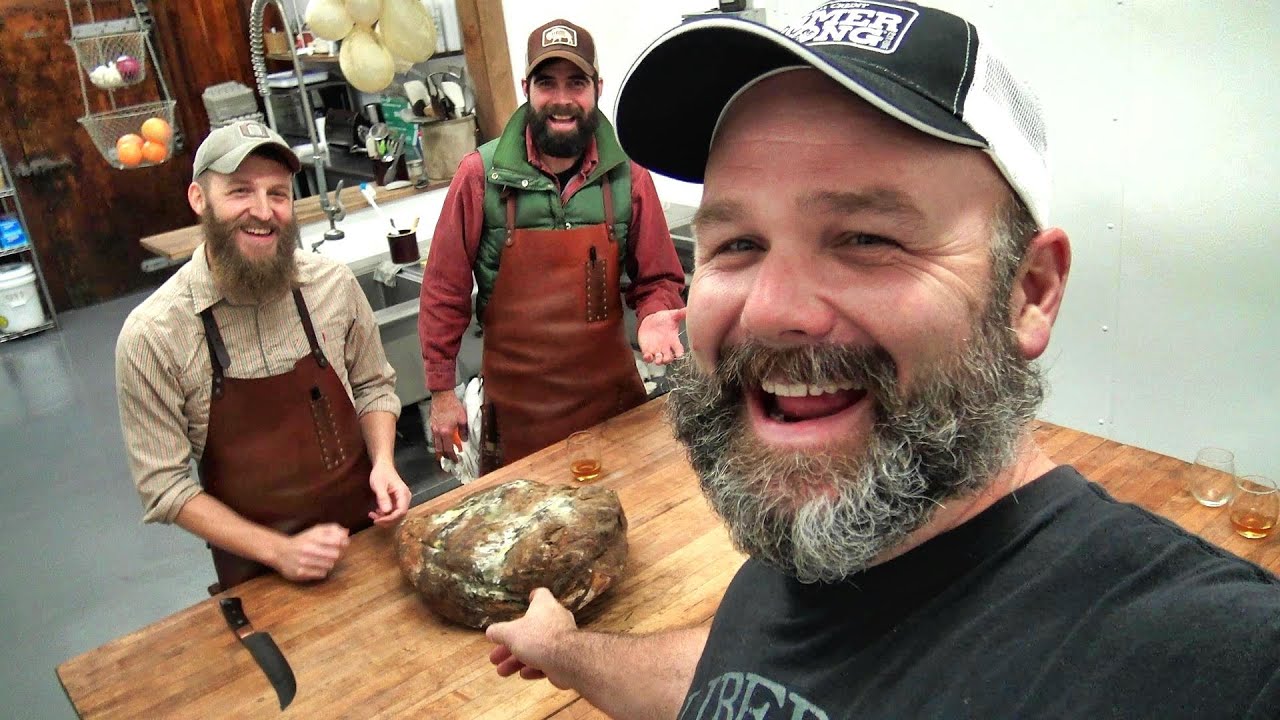 Cutting into a Traditionaly Cured Country Ham after 22 months!