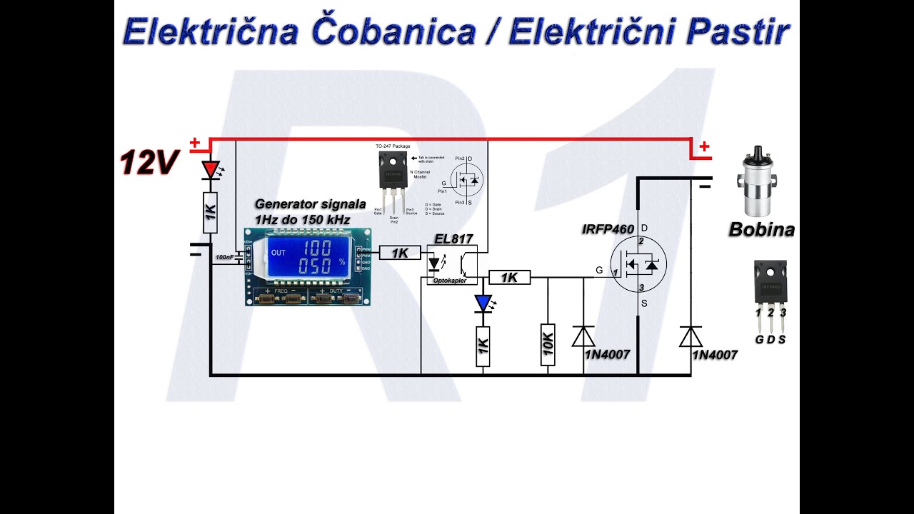 Električna Čobanica  / Električni Pastir ceo projekat za samogradnju - Šema elektronike STARI MODEL