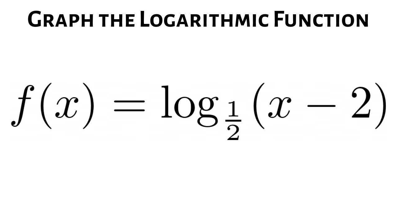 Graph the Logarithmic Function f(x) = log_(1/2)(x - 2)
