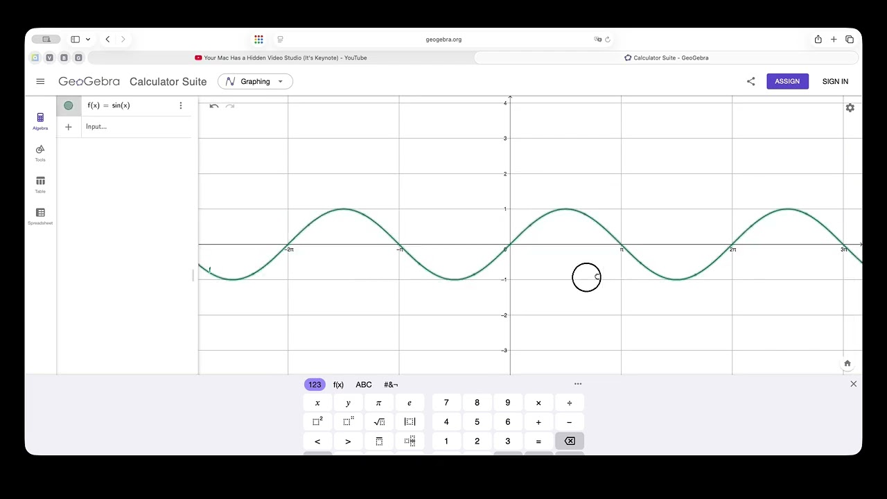 Dibujar gráficas de funciónes trigonométrícas usando Geogebra