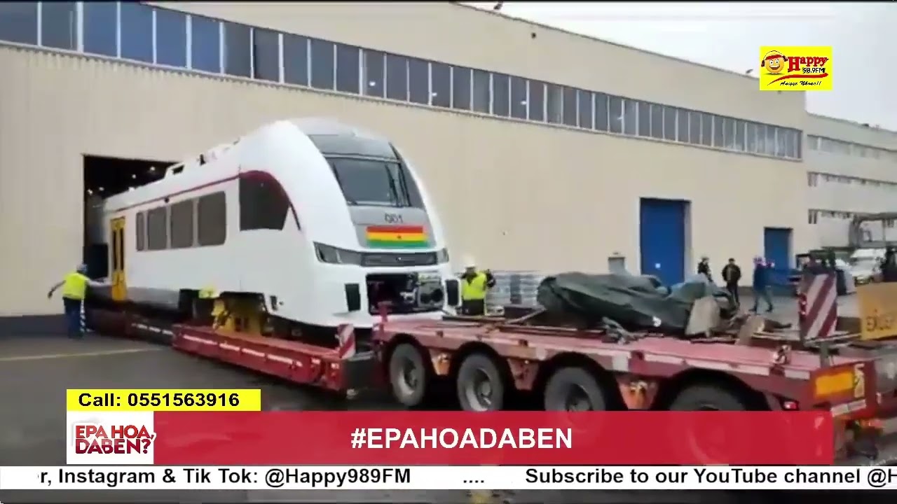 The ultra modern train manufactured in Poland has arrived in Ghana