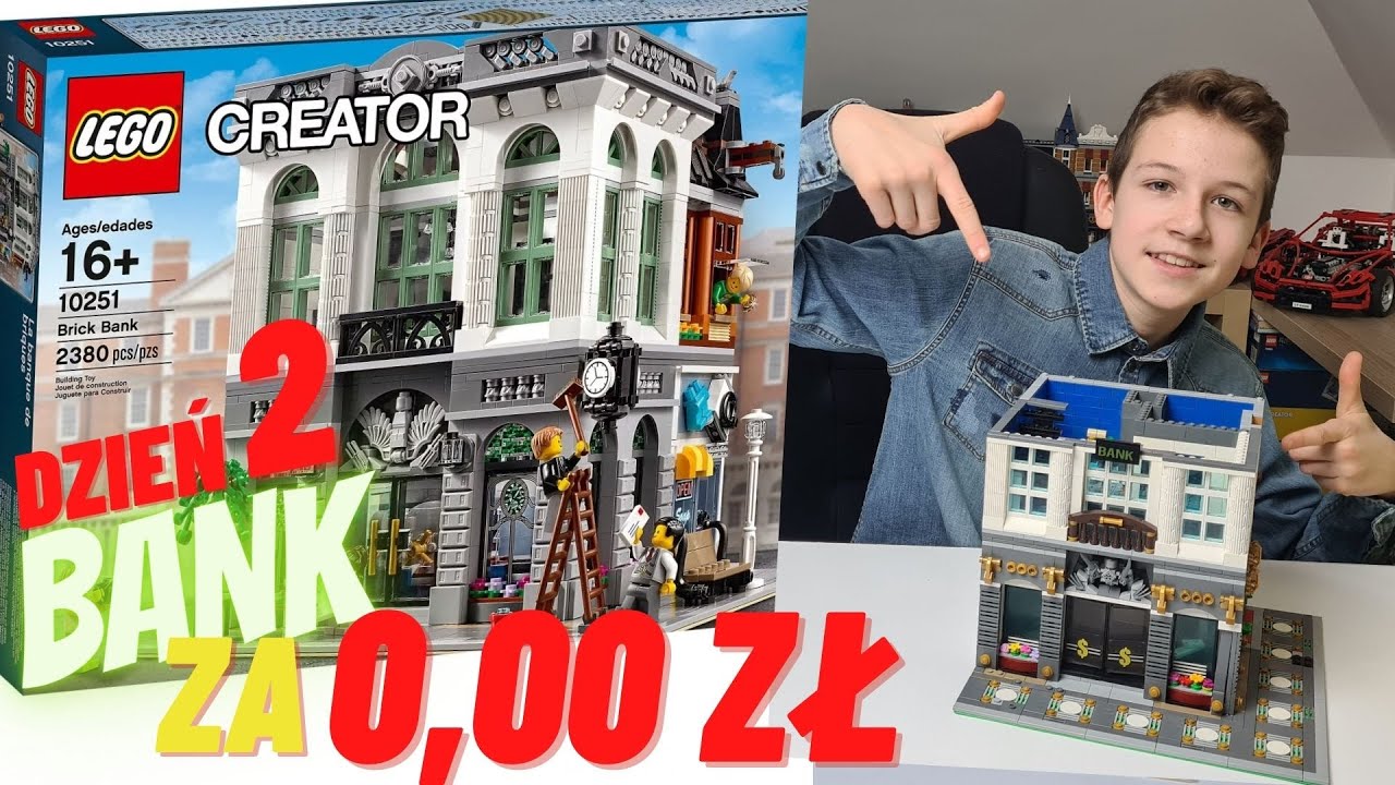 ZBUDOWAŁEM LEGO BANK 10251 🤑💰 ZA 0 zł 🤯 ZA DARMO 😱 DZIEŃ 2 NOWOŚĆ W LEGO MIEŚCIE 😱 MODULAR rok 2016