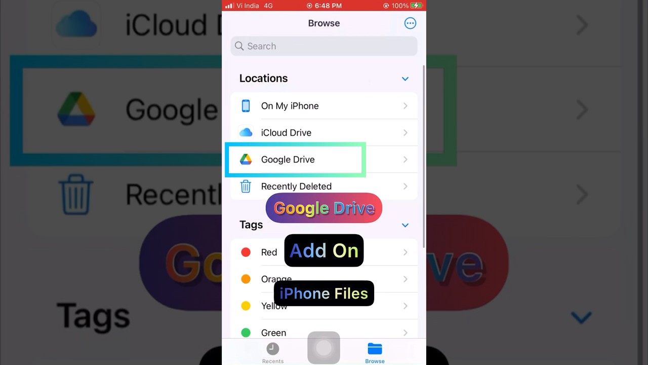 Google Drive Add On iPhone Files ##shorts #iphone #aminzayn