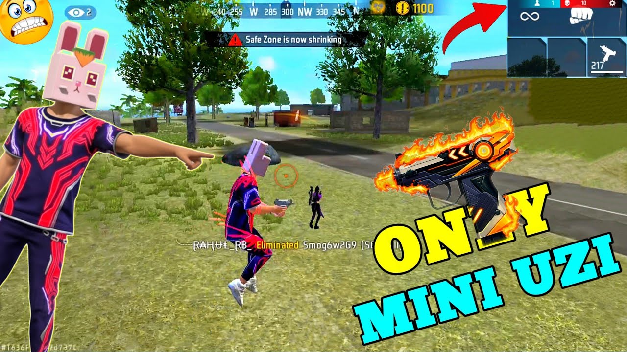 Only Mini Uzi Gun Challenge In BR Ranked 🤯 25+ Kills In Free Fire 😱 NO8Y FF 